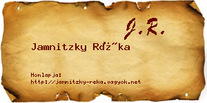 Jamnitzky Réka névjegykártya
